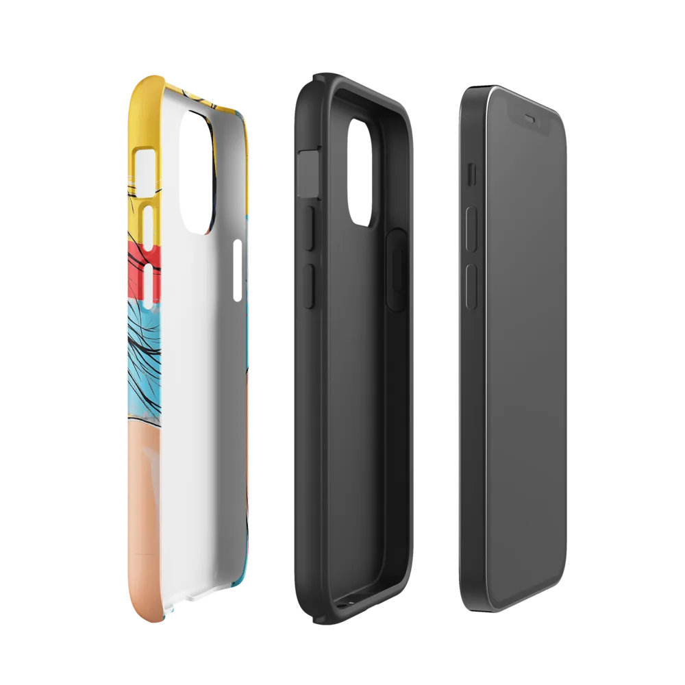 Vibrant Portrait of Modern Youth | Phone Case |  12 mini | Tough Case | Glossy