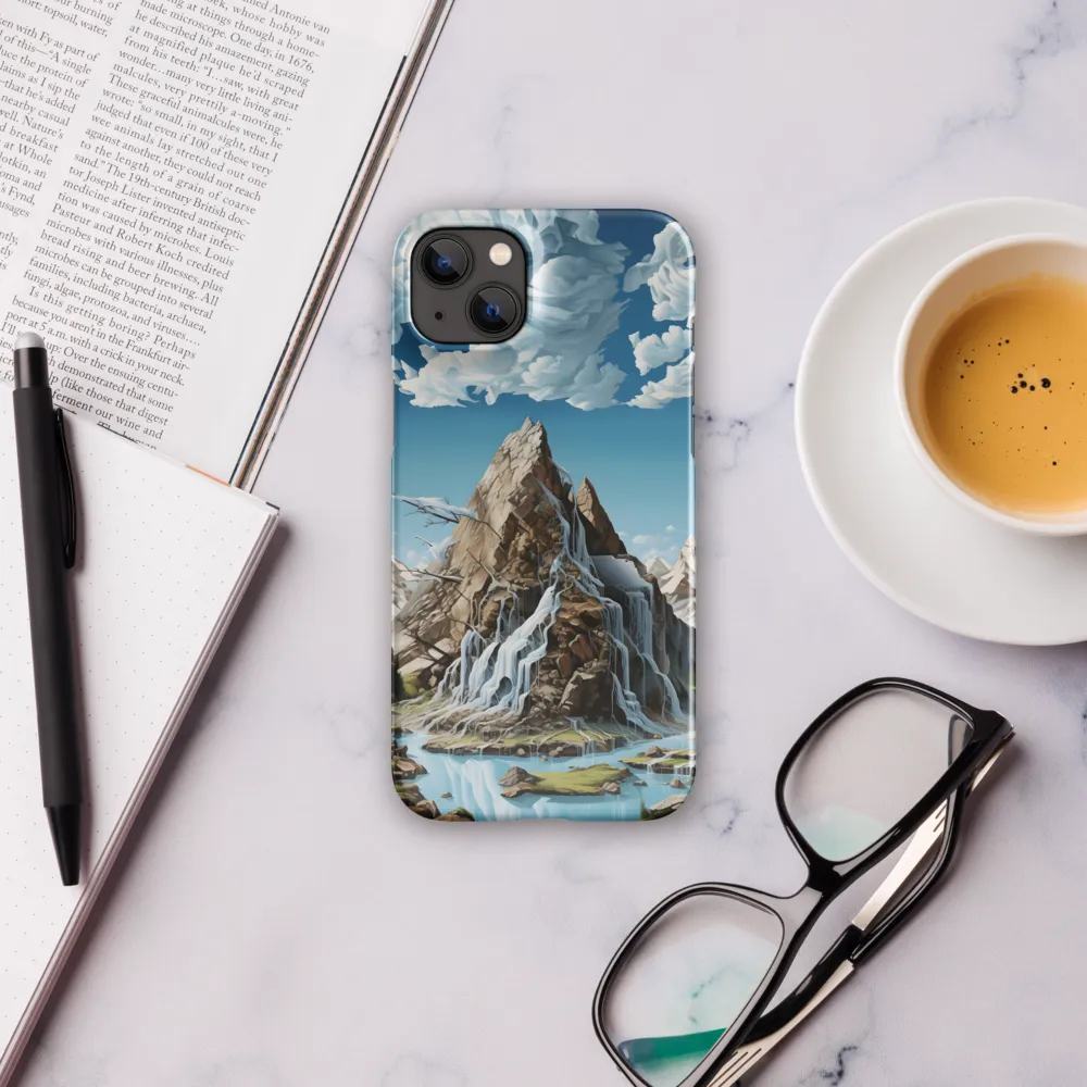 Majestic Cascade: A Mountain Masterpiece | Phone Case |  14 Plus | Snap Case | Glossy