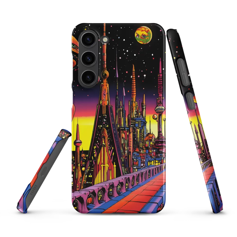 Futuristic Cosmos: A Journey Through Neon Cities | Phone Case |  S23 Plus | Snap Case | Matte