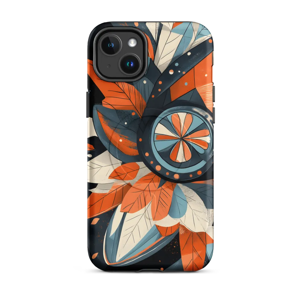 Floral Symphony in Orange and Teal
