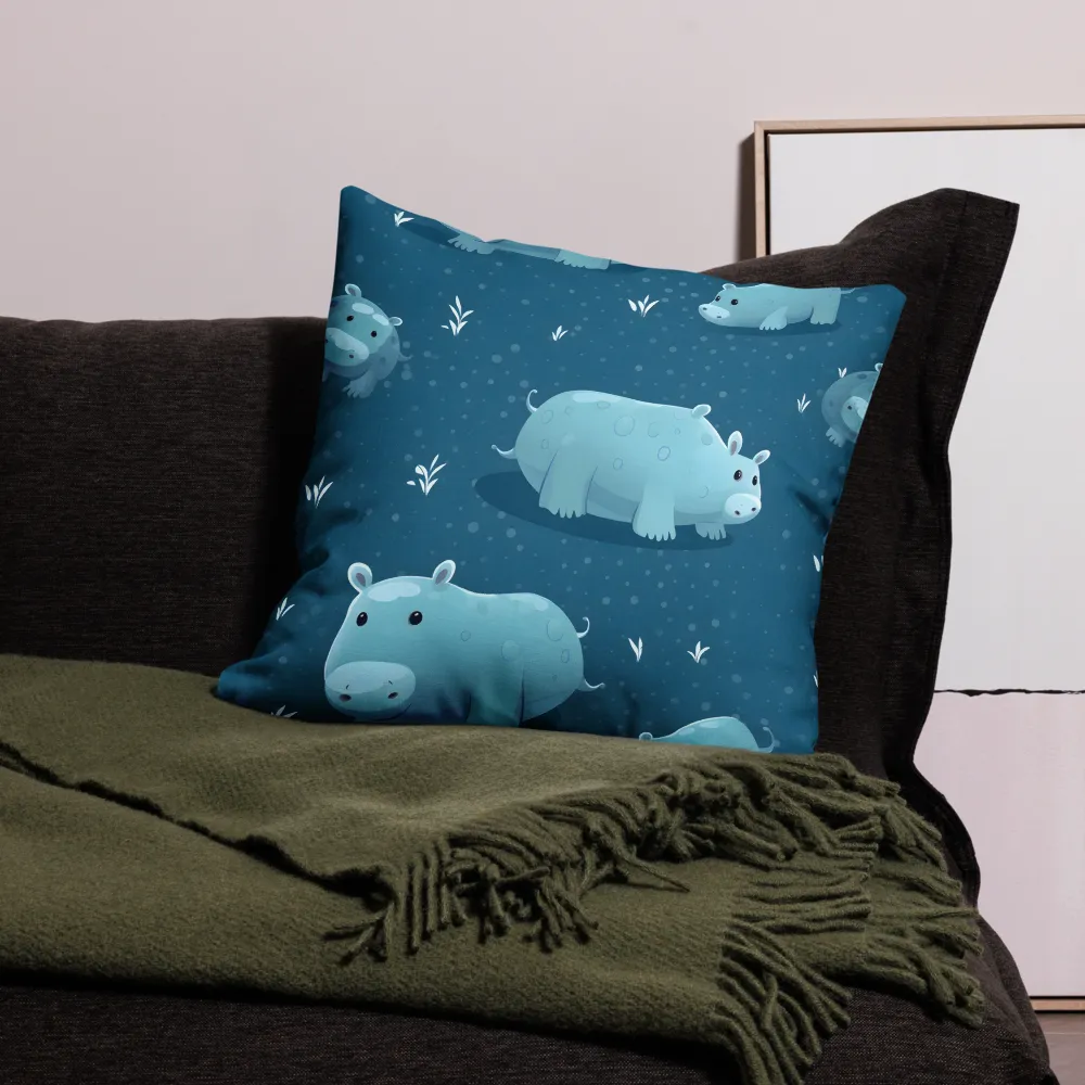 Whimsical Hippo Play | Pillow & Pillow Case | Multiple Sizes