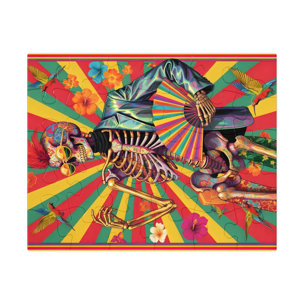 Tropical Sugar Skull 
 Jigsaw Puzzle in Tin Box