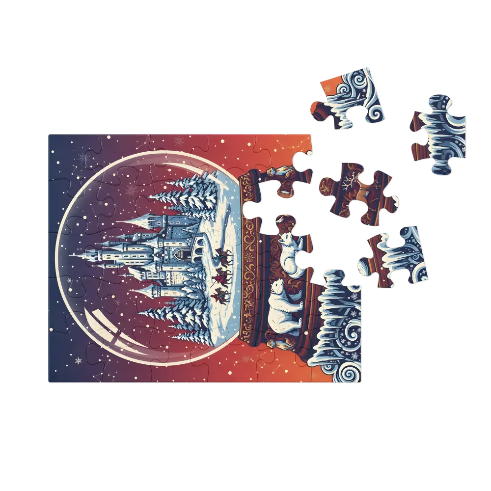 Castle in a Snow Globe 
 Jigsaw Puzzle in Tin Box
