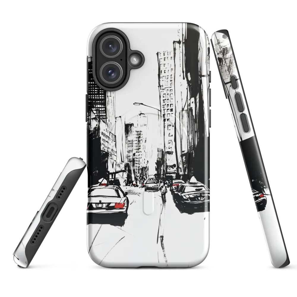 Urban Pulse: A Monochromatic Journey | Phone Case |  16 Plus | MagSafe® Tough Case | Glossy