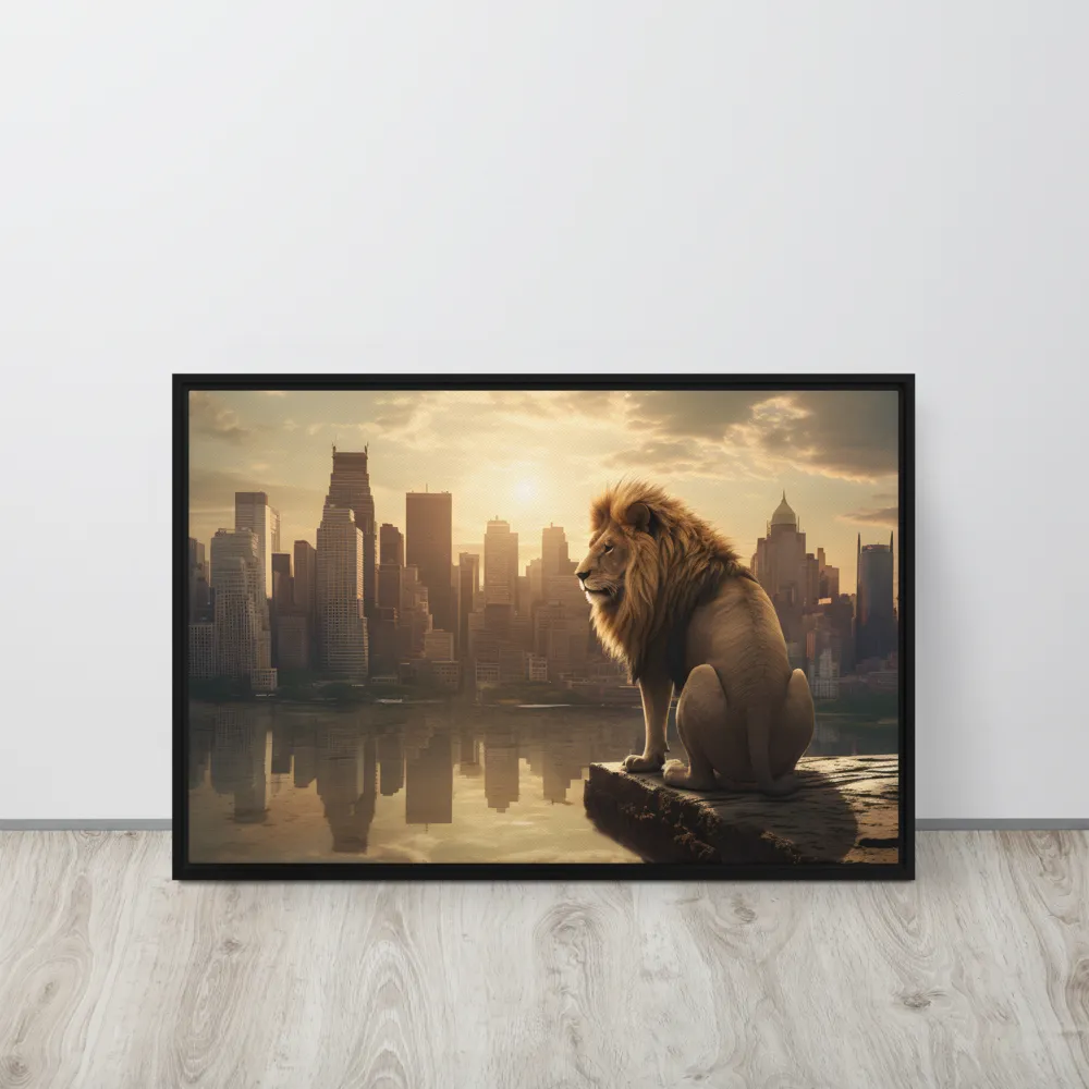 The Lion's Gaze Over the Urban Symphony