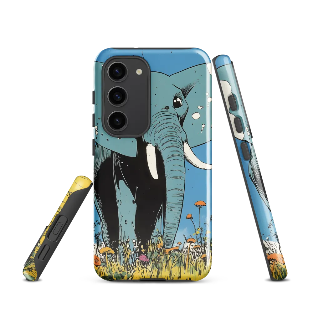 Whimsical Blue Elephant in Bloom