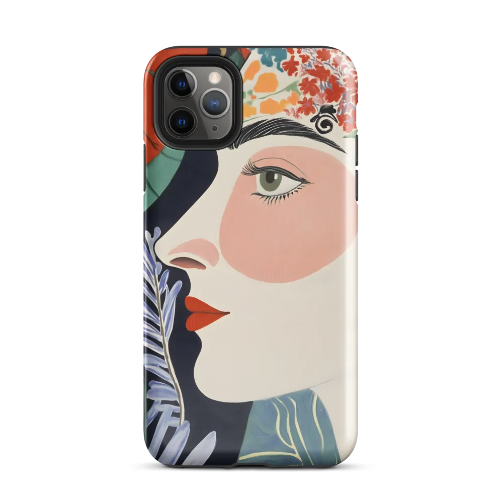 Floral Serenade: A Modern Portrait | Phone Case |  11 Pro Max | Tough Case | Glossy