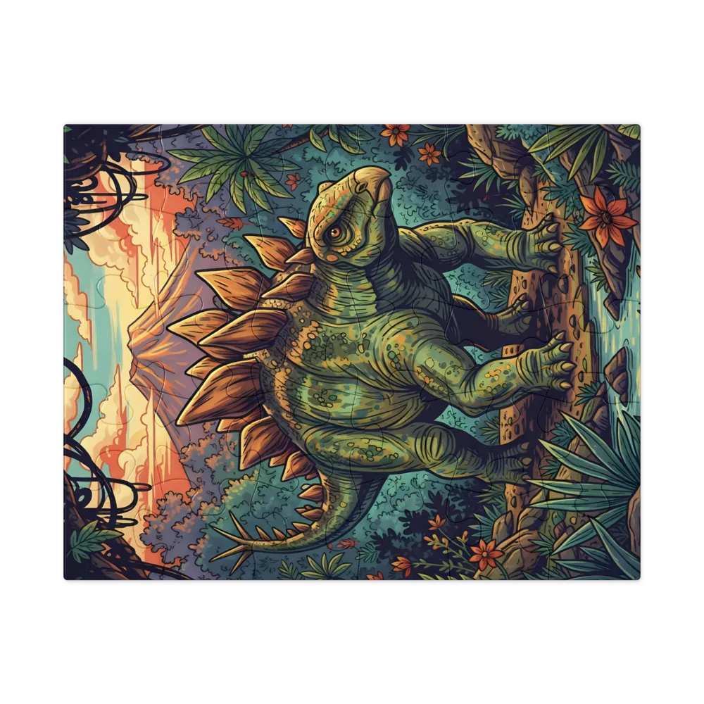 Jungle Stegosaurus 
 Jigsaw Puzzle in Tin Box