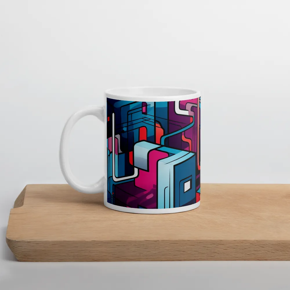 Dynamic Geometry: A Colorful Interplay | Mug with White inside | 11 oz