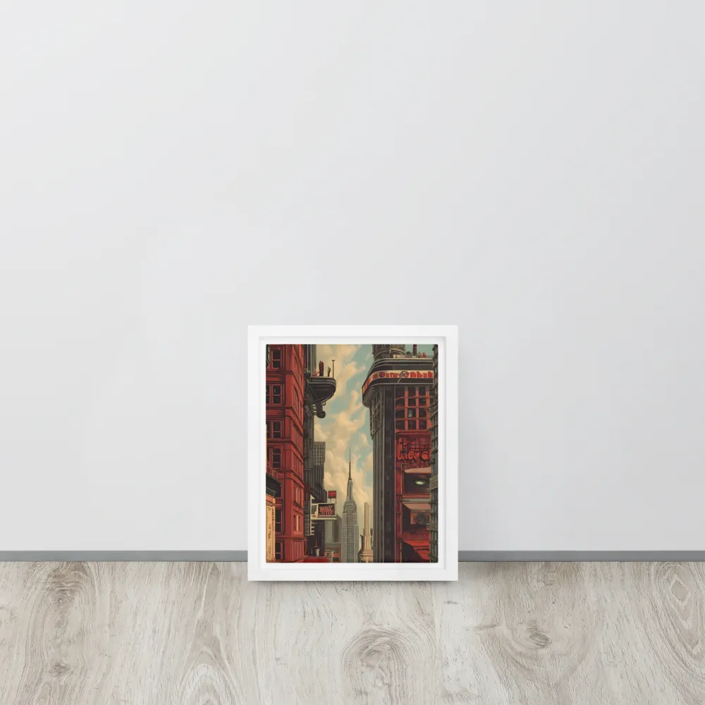 A Glimpse of Tomorrow: Urban Ambition | Canvas with White Frame | 8″×10″
