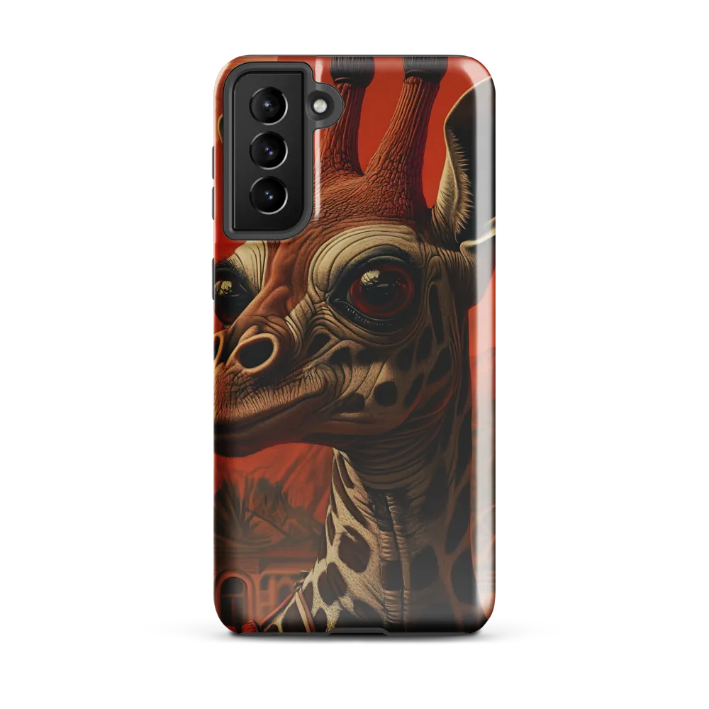 Whimsical Giraffe in an Orange Dreamscape