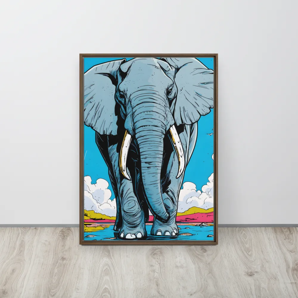 Majestic Presence: The Elephant | Canvas with Brown Frame | 20″×28″