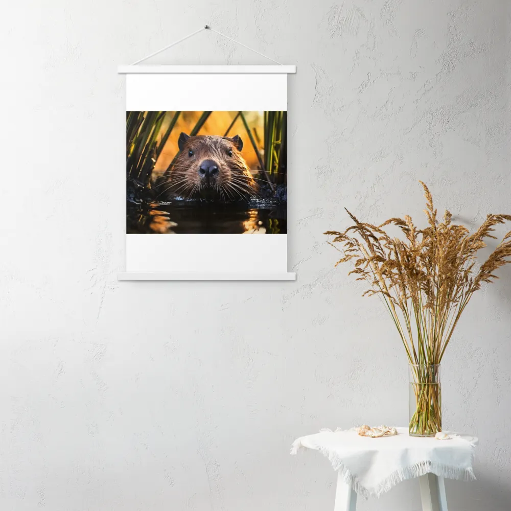 Beaver Serenity: A Natural Portrait | Poster With White Wood Hanger | 18″×24″