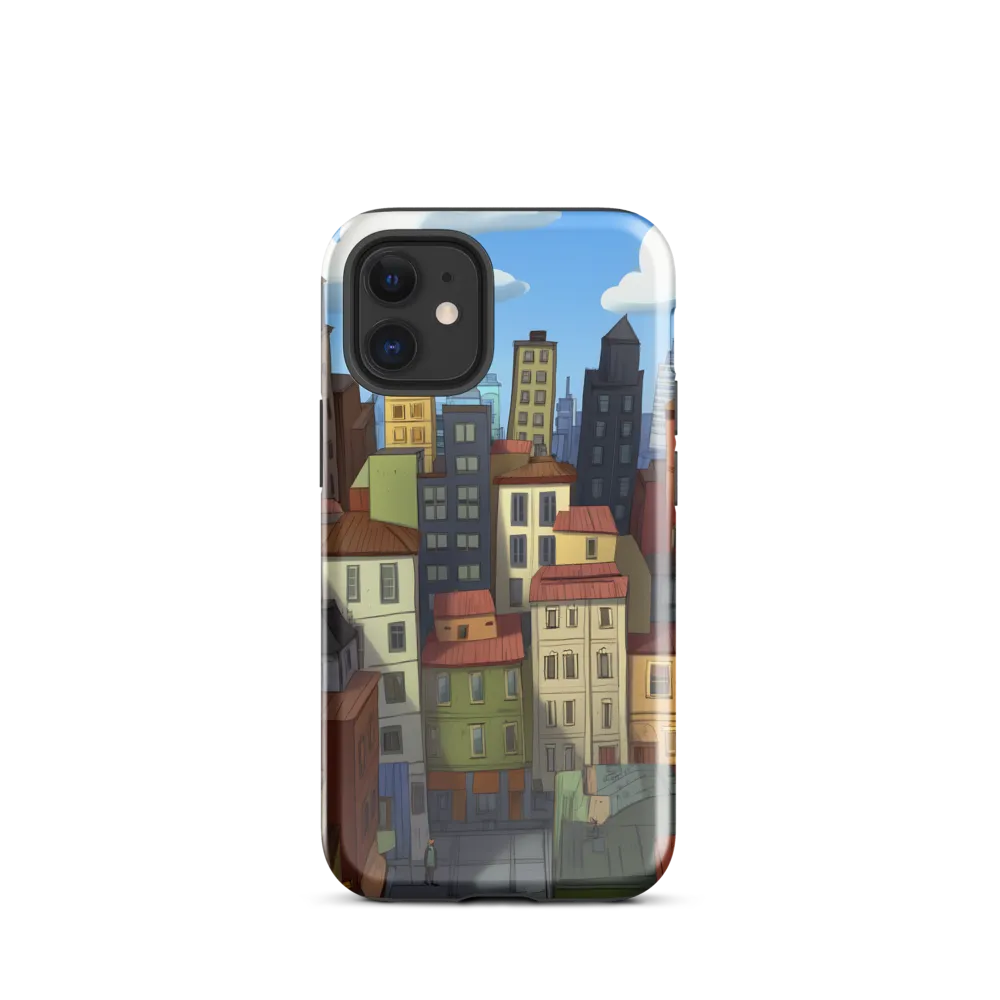 Urban Symphony: A Colorful Cityscape | Phone Case |  12 mini | Tough Case | Glossy