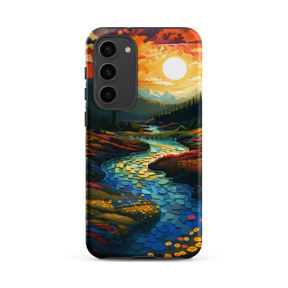 Serenity in Sunset: A Winding River's Embrace | Phone Case |  S23 Plus | Tough Case | Matte