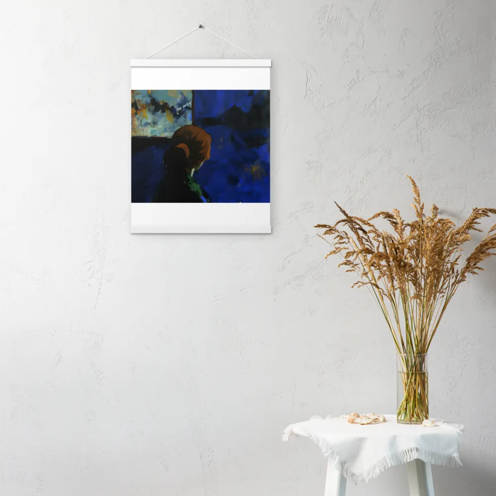 Contemplation Under the Night Sky | Poster With White Wood Hanger | 16″×20″