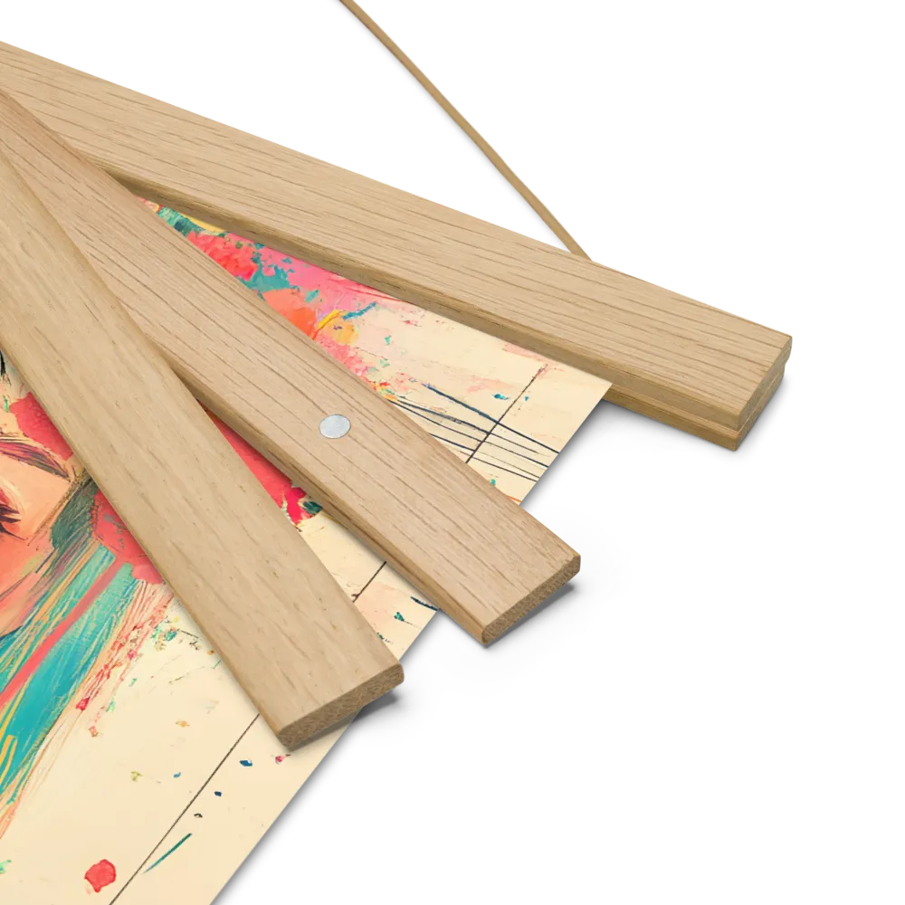 Whimsical Blossom | Poster With Oak Wood Hanger | 10″×10″