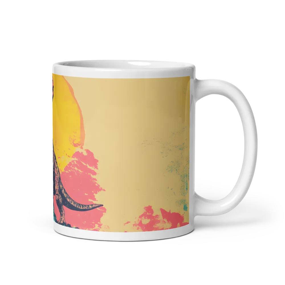 Majestic Dinosaur at Sunrise | Mug with White inside | 11 oz