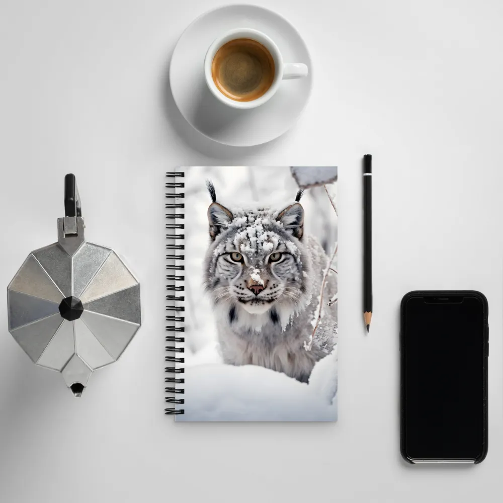 Whispers of Winter: The Lynx in Snow | Spiral Notebook