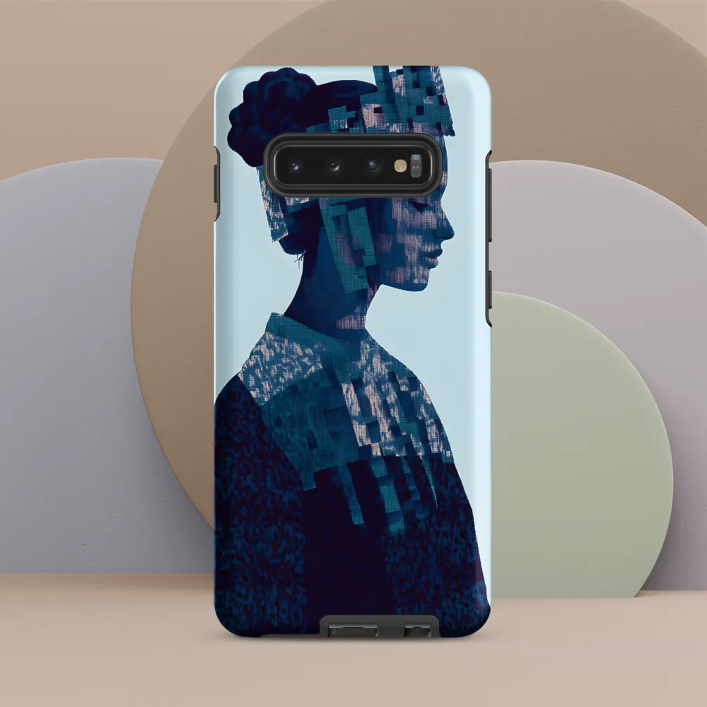 Digital Portrait in Abstract Blue