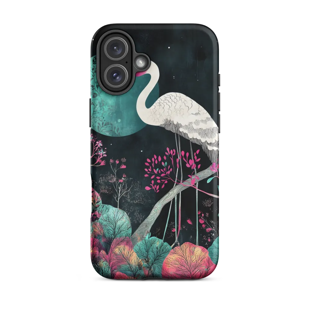Ethereal Presence: Heron in a Floral Dreamscape