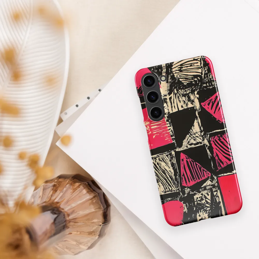 Geometric Symphony in Pink and Black