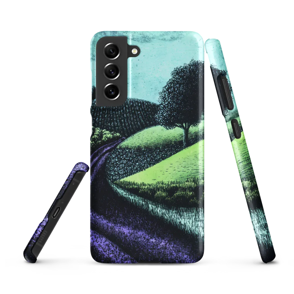 Winding Serenity: A Modern Landscape | Phone Case |  S21 FE | Snap Case | Matte