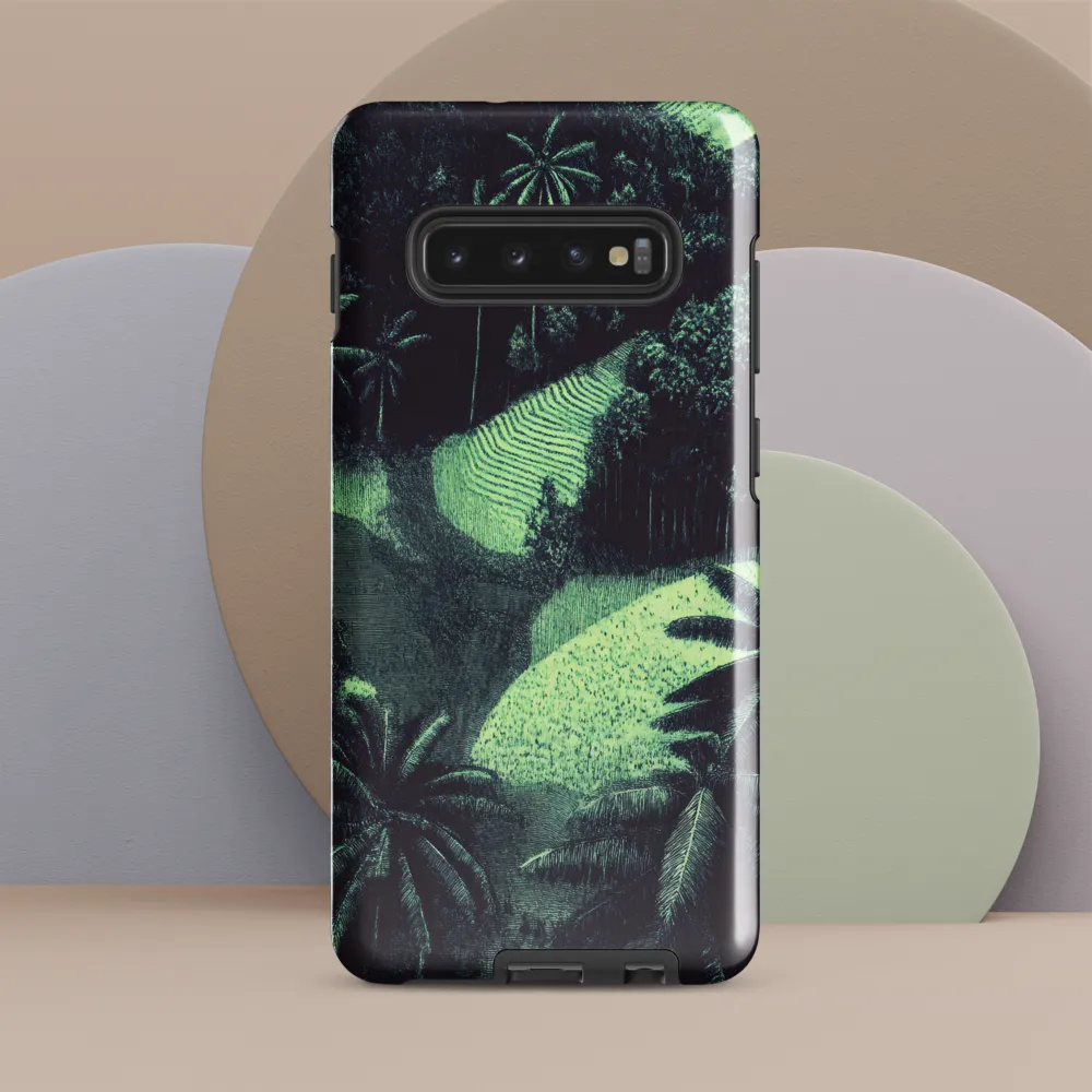 Harmony in Green: A Surreal Landscape | Phone Case |  S10 Plus | Tough Case | Glossy