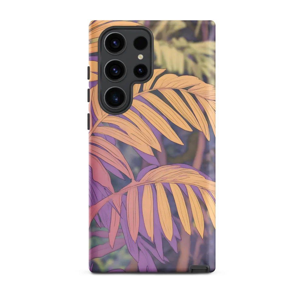 Harmonious Leaves in Digital Twilight | Phone Case |  S23 Ultra | Tough Case | Matte