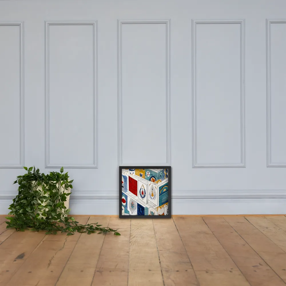 Symphony of Geometric Harmony | Poster with Black Frame | 14″×14″