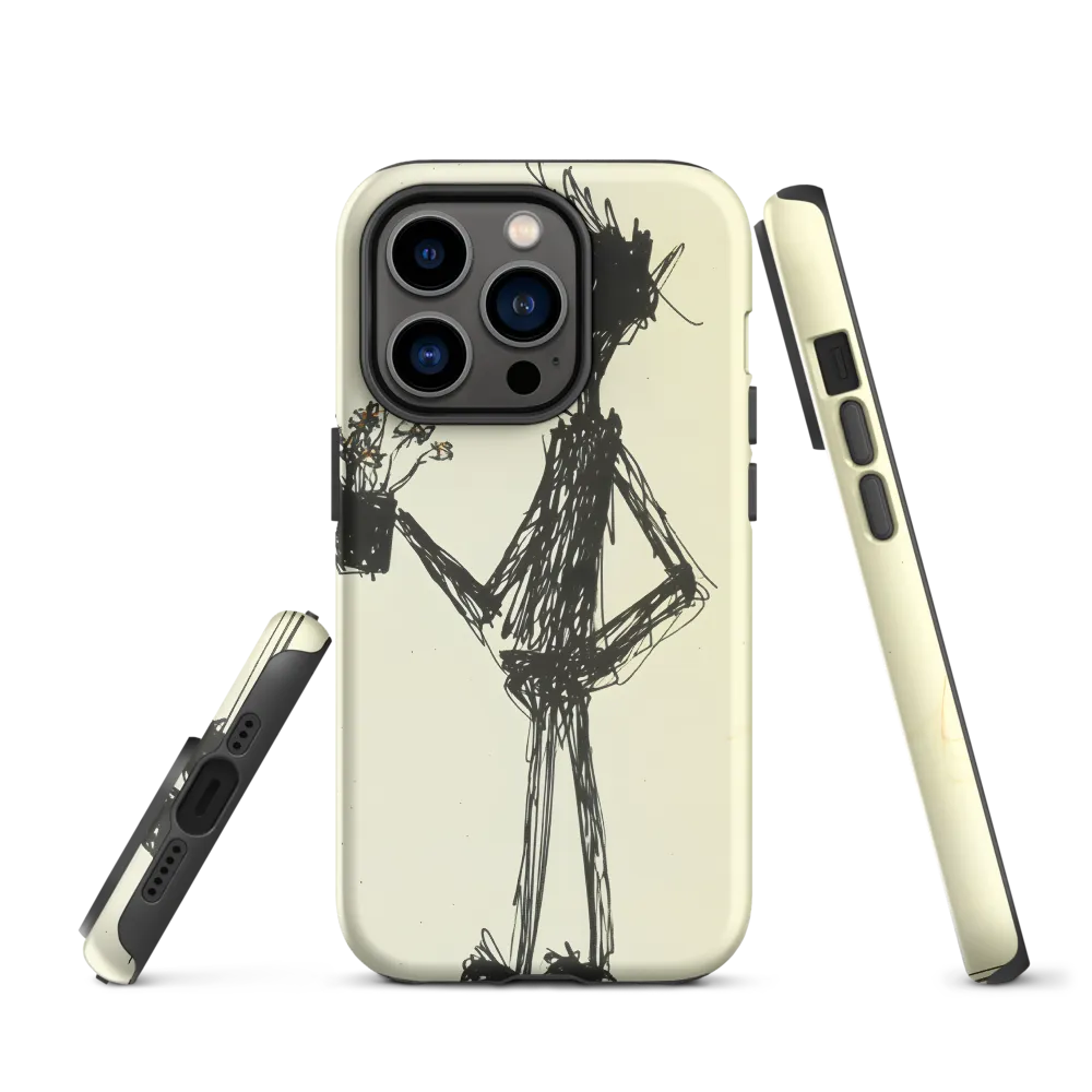 Whimsical Figure with Flowers