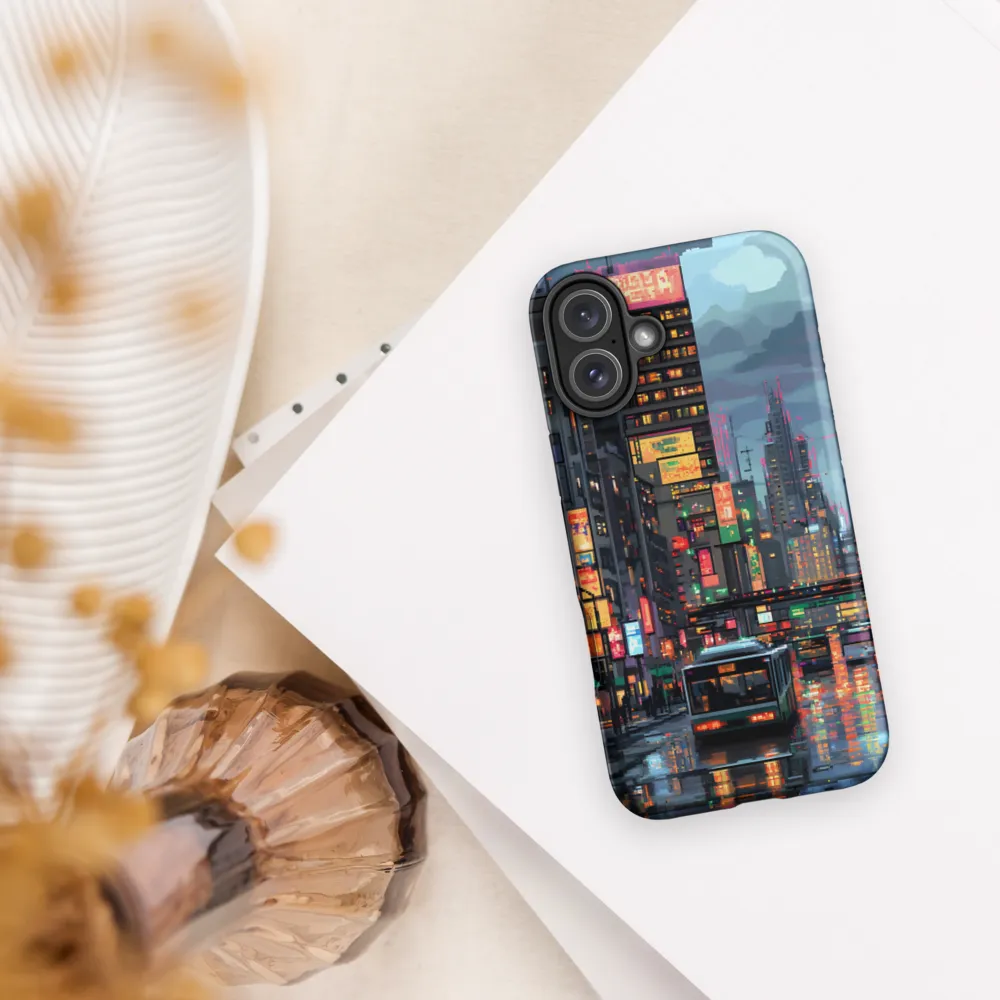 Neon Dreams: A Pixelated Urban Night