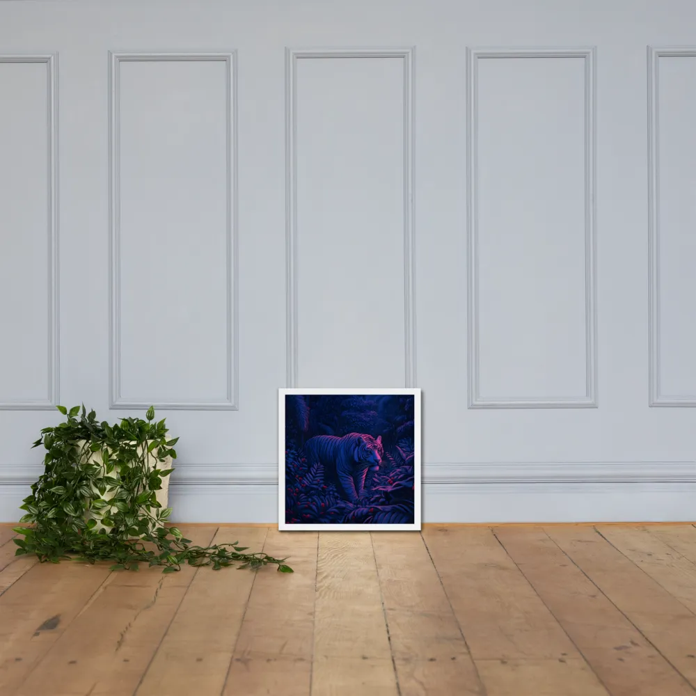 Mystic Prowler: The White Tiger in the Jungle | Poster with White Frame | 16″×16″