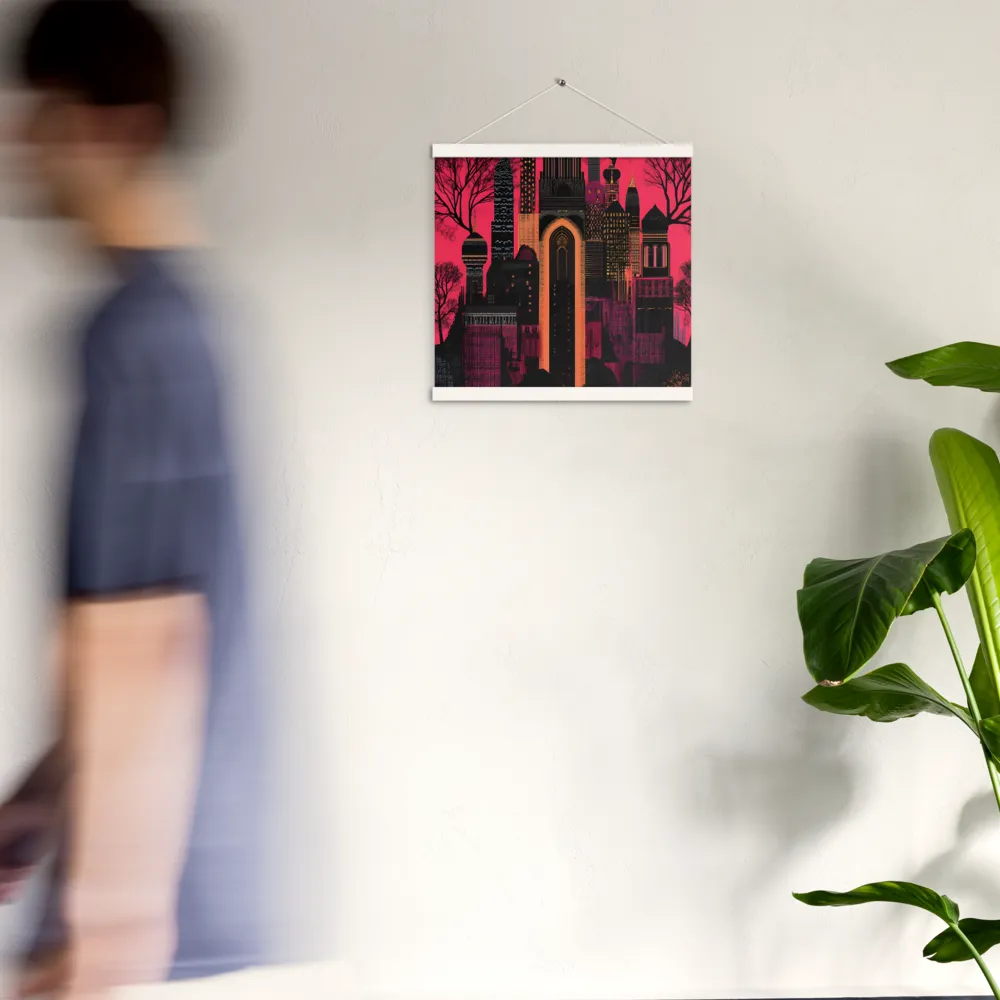 Urban Reverie | Poster With White Wood Hanger | 16″×16″