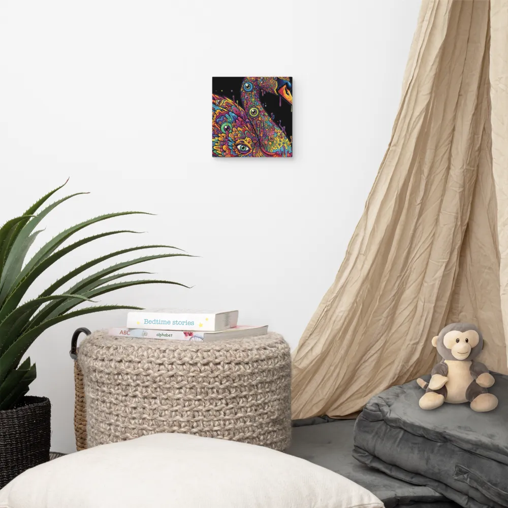 Psychedelic Swan 
 Canvas | 8″x 8″