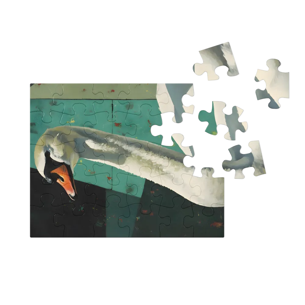 Swan Study 
 Jigsaw Puzzle in Tin Box
