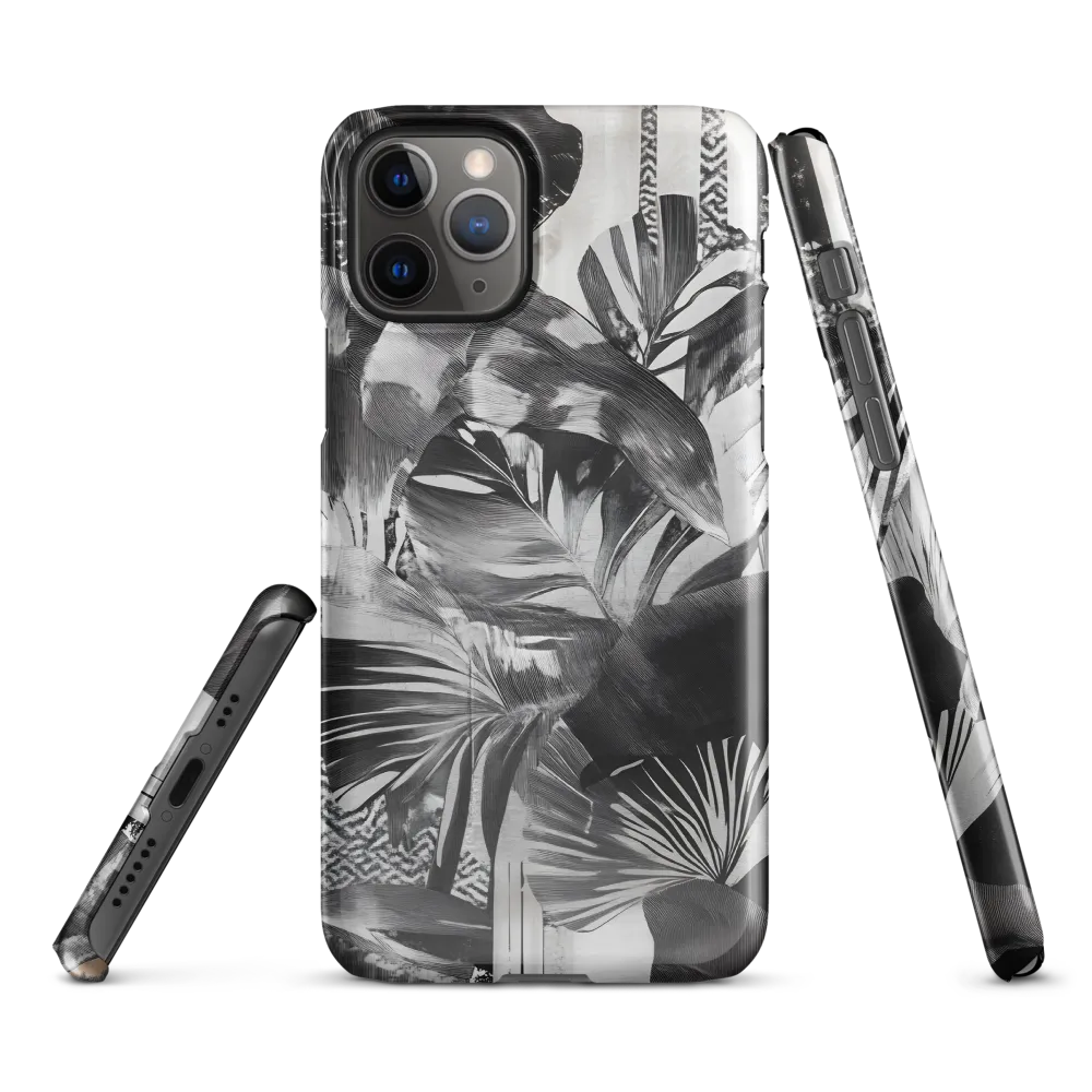 Monochrome Serenity in Tropical Foliage | Phone Case |  11 Pro | Snap Case | Glossy