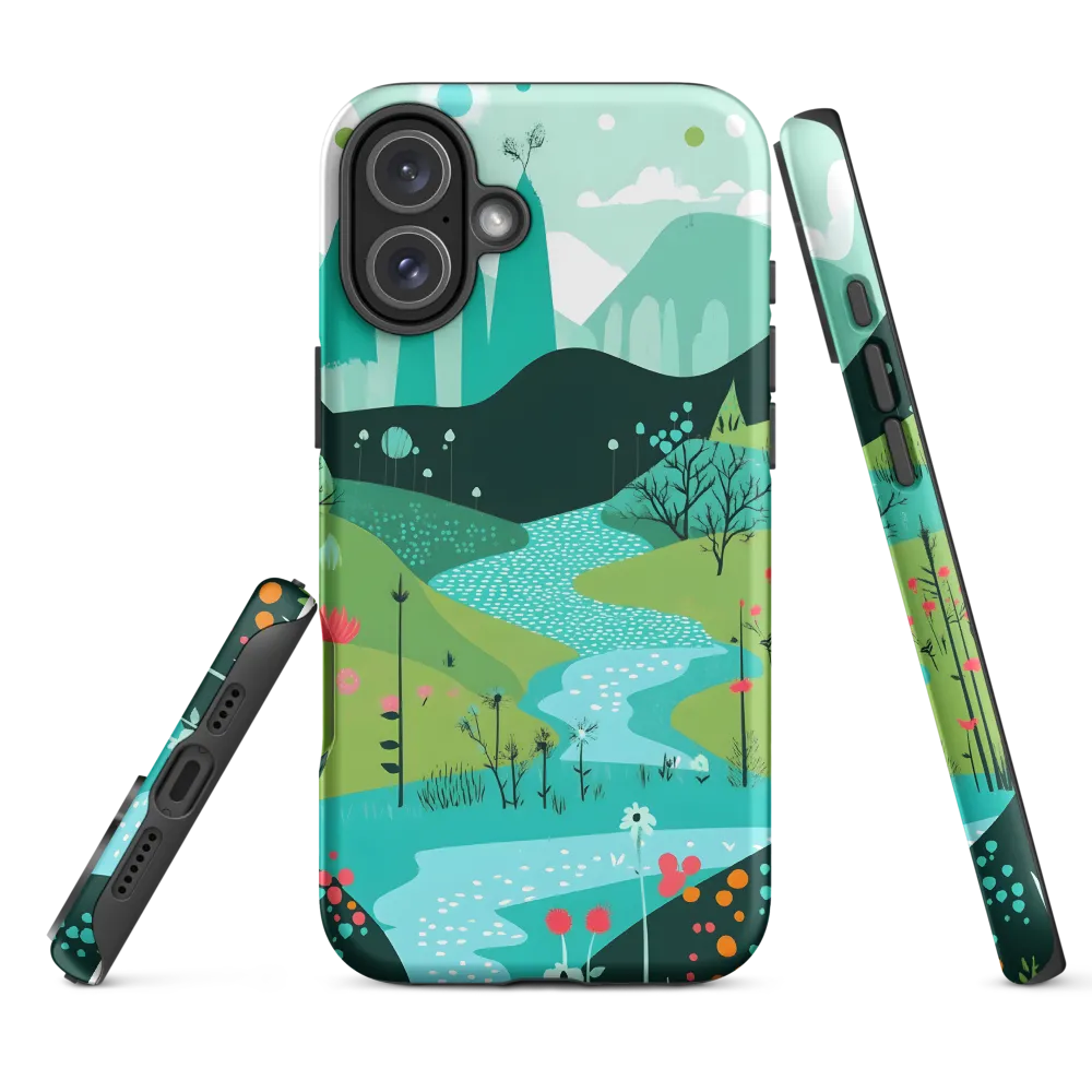 Whimsical River in a Lush Landscape