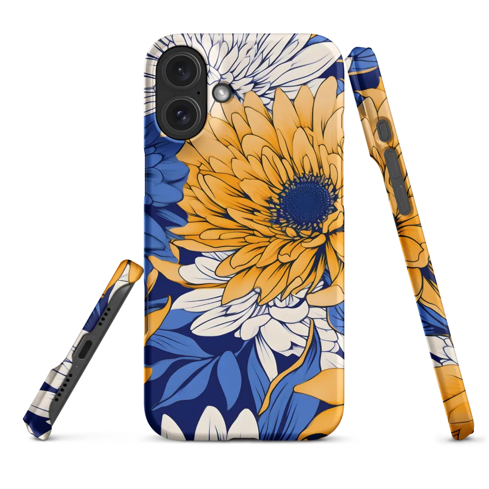 Floral Harmony in Blue and Yellow