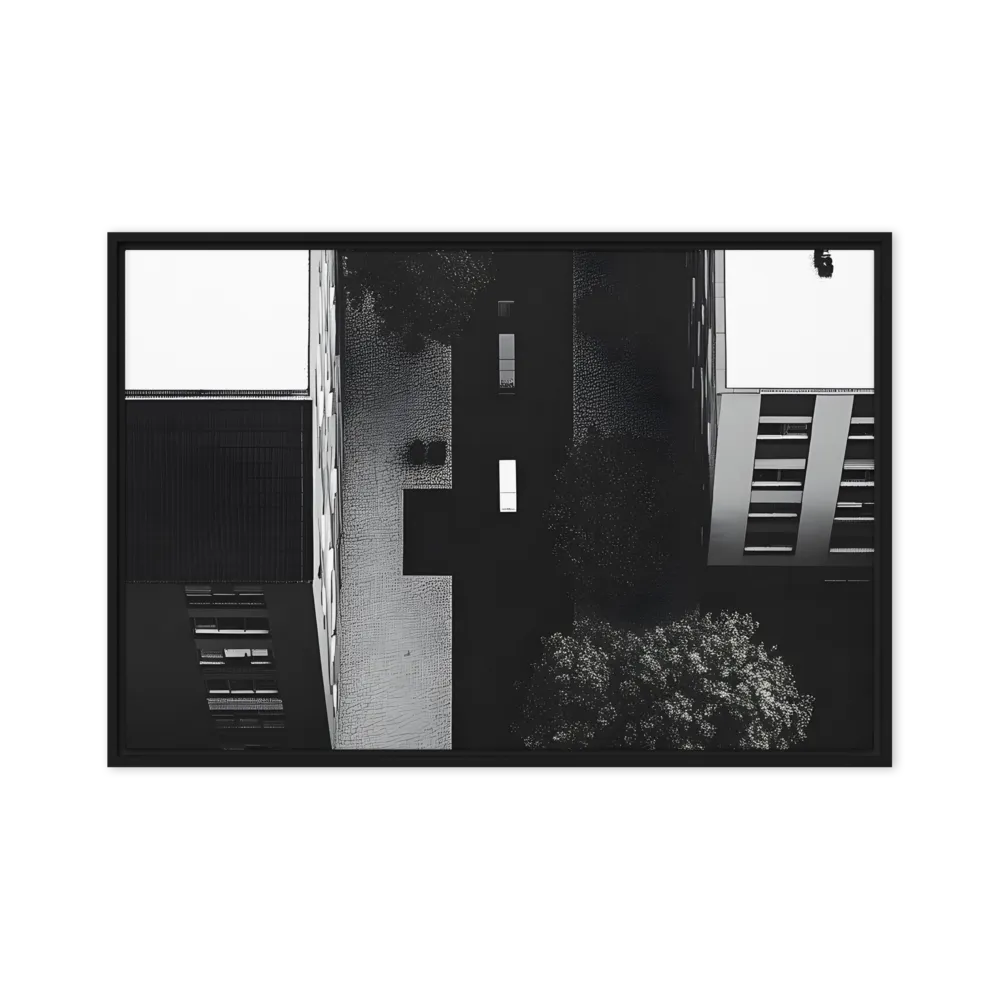 Urban Serenity from Above | Canvas with Black Frame | 20″×30″