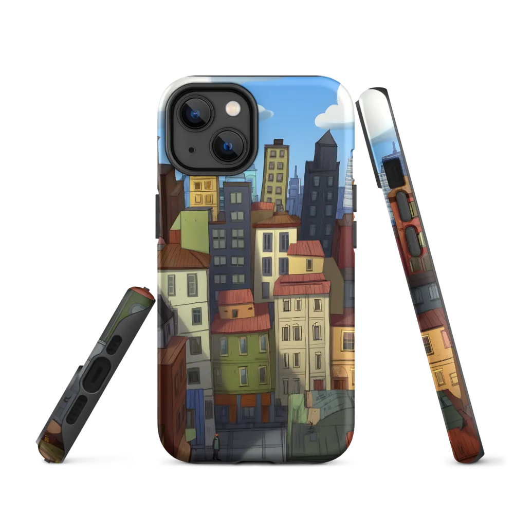 Urban Symphony: A Colorful Cityscape | Phone Case |  14 | Tough Case | Matte