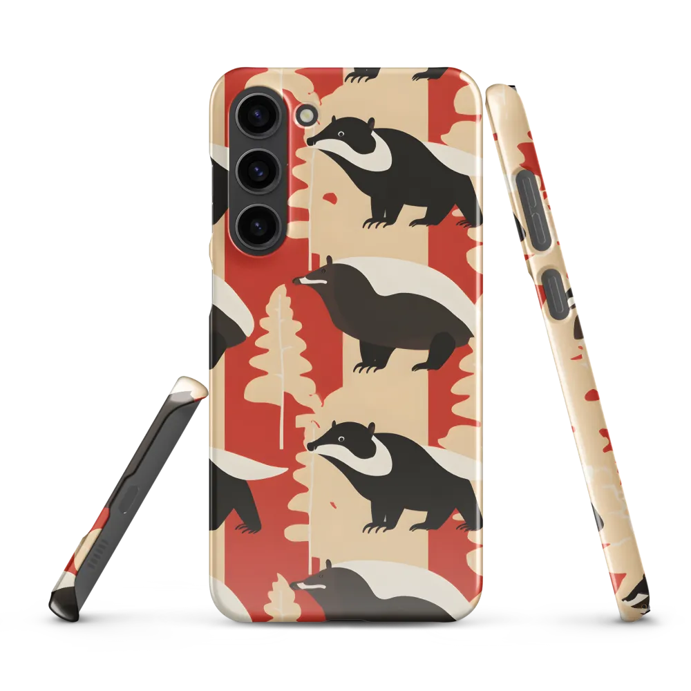 Wildlife Pattern: The Badger Tale | Phone Case |  S23 Plus | Snap Case | Glossy