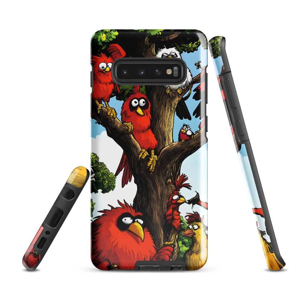 Whimsical Avian Gathering | Phone Case |  S10 Plus | Tough Case | Glossy