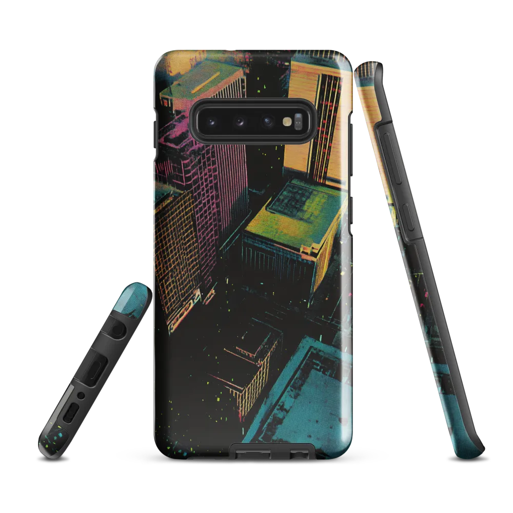 Neon Dreams: A City from Above | Phone Case |  S10 Plus | Tough Case | Glossy