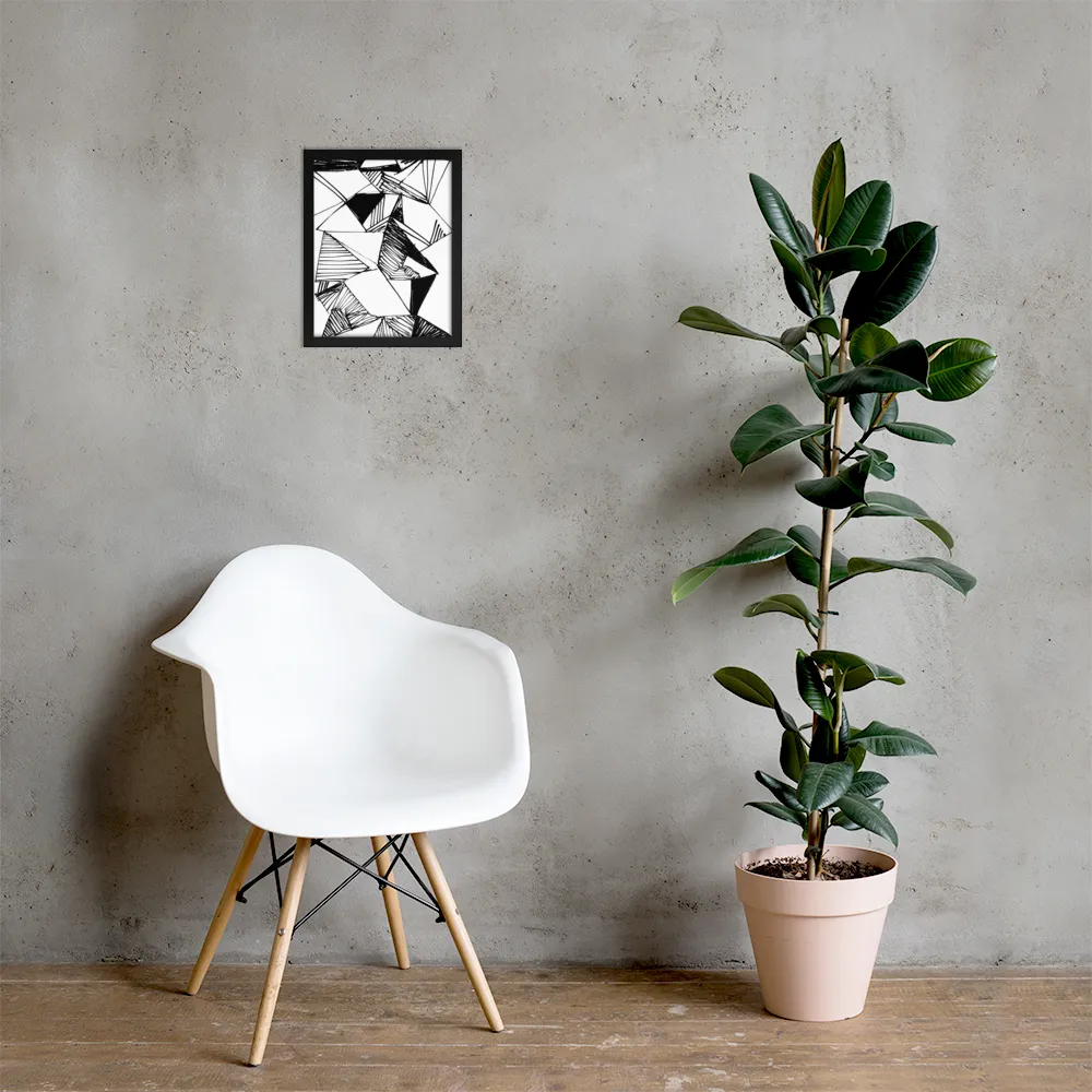 Dynamic Geometry in Ink | Poster with Black Frame | 11″×14″