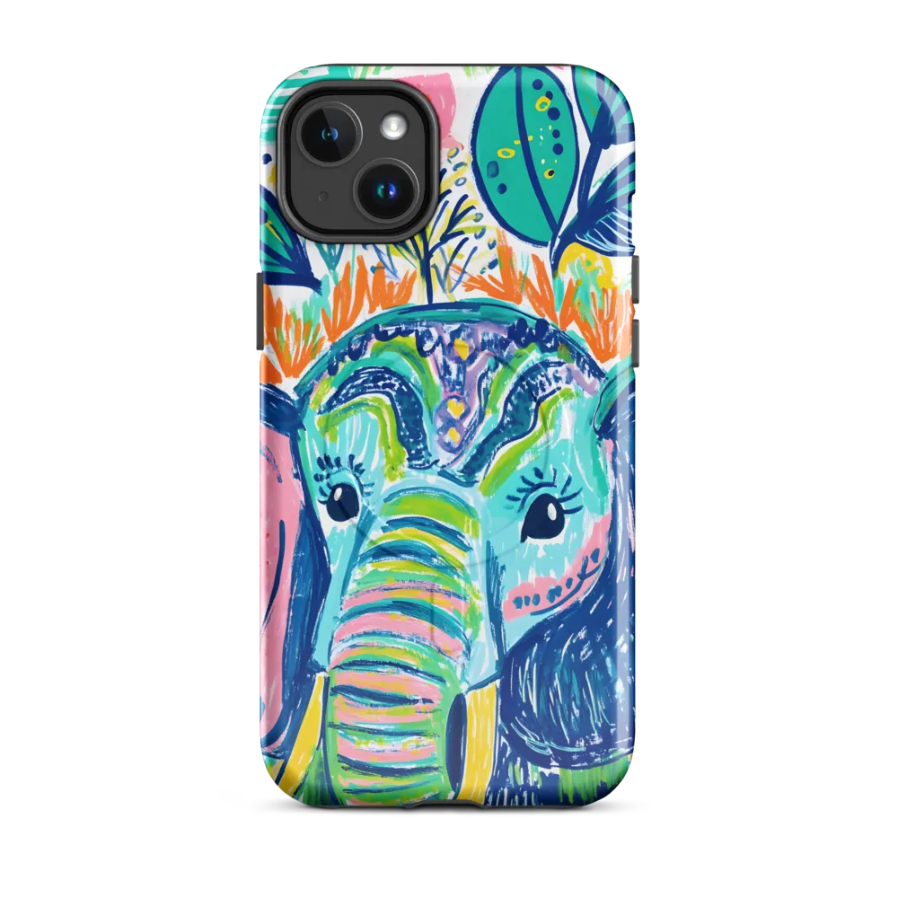 Whimsical Elephant Portrait | Phone Case |  14 Plus | MagSafe® Tough Case | Glossy
