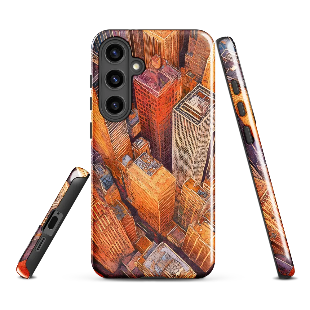 Urban Symphony in Orange and Purple