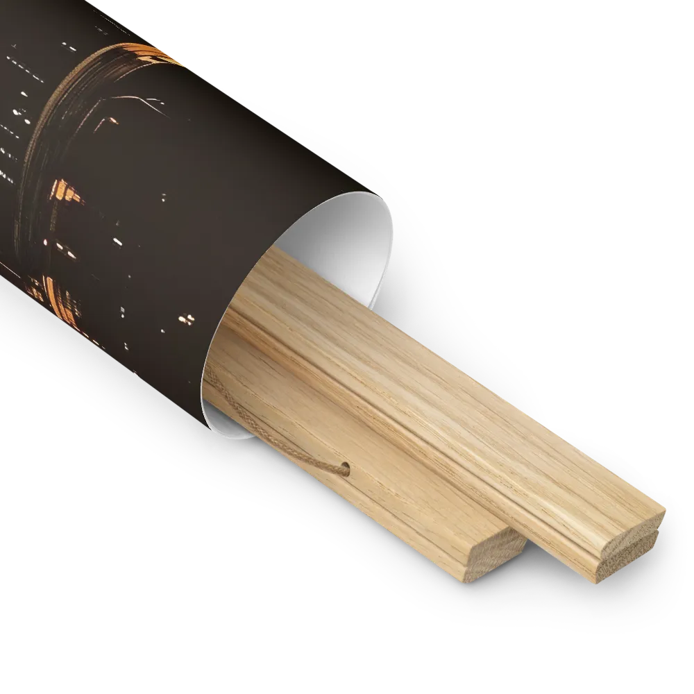 Metro Nexus: A Futuristic Cityscape | Poster With Oak Wood Hanger | 16″×16″