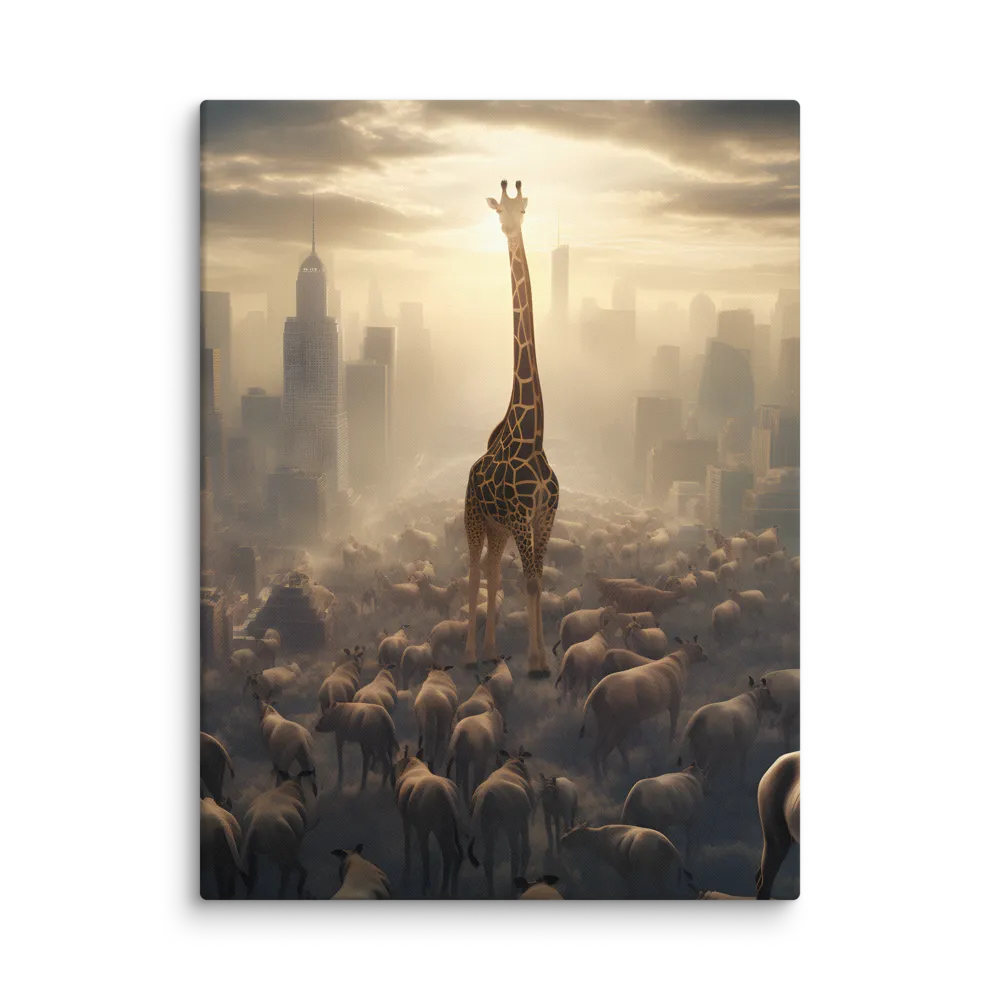 Urban Serengeti: A Giraffe's Perspective | Canvas | 30″×40″