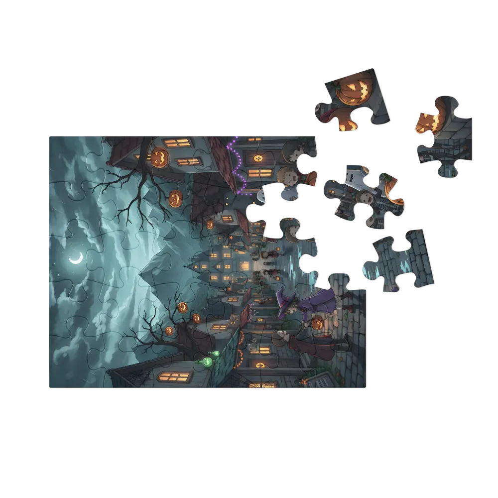 Moonlit Trick-or-Treat 
 Jigsaw Puzzle in Tin Box